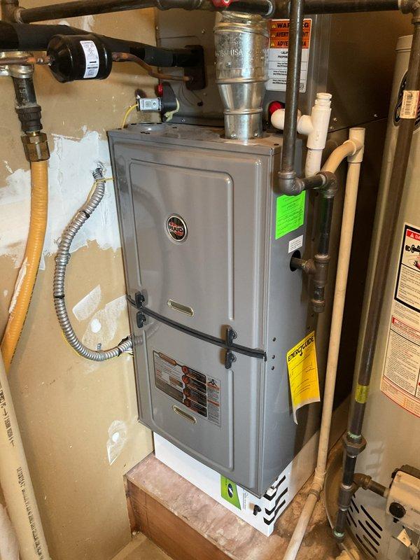 Completed comprehensive multi-system tune-up service on residential HVAC equipment, including air conditioning and gas furnace maintenance on Ruud unit. Performed standard preventive maintenance procedures, inspected internal components including blower motor assembly, heat exchanger, burner assembly, control board connections, and verified proper operation of all electrical and mechanical systems. All equipment access panels were properly secured upon completion of service.