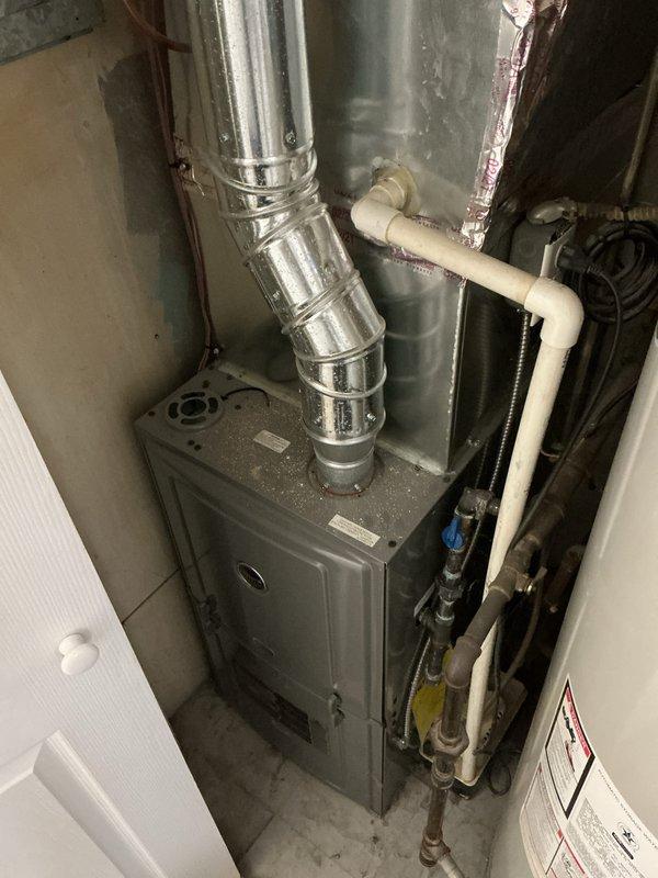 Performed comprehensive HVAC tune-up and safety inspection for city certification compliance on residential furnace system. Completed full system evaluation including visual inspection of furnace unit, ductwork connections, electrical components, and associated plumbing systems; verified proper operation of all mechanical components and documented equipment condition with photographic records for certification purposes.