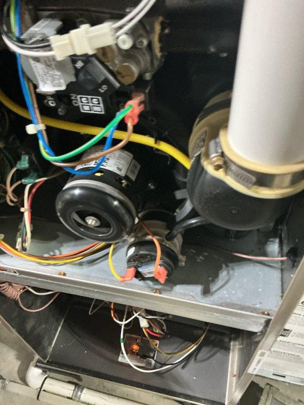 Completed comprehensive preventive maintenance tune-up on multi-system HVAC equipment including air conditioning condenser unit, gas furnace, and water heater. Performed thorough inspection of Bryant outdoor condenser unit, verifying proper operation of compressor, fan motor, and electrical components. Inspected furnace blower assembly, motor, capacitor, and all electrical connections, ensuring proper wire terminations and secure mounting of all components. All systems tested and operating within manufacturer specifications at time of service completion.