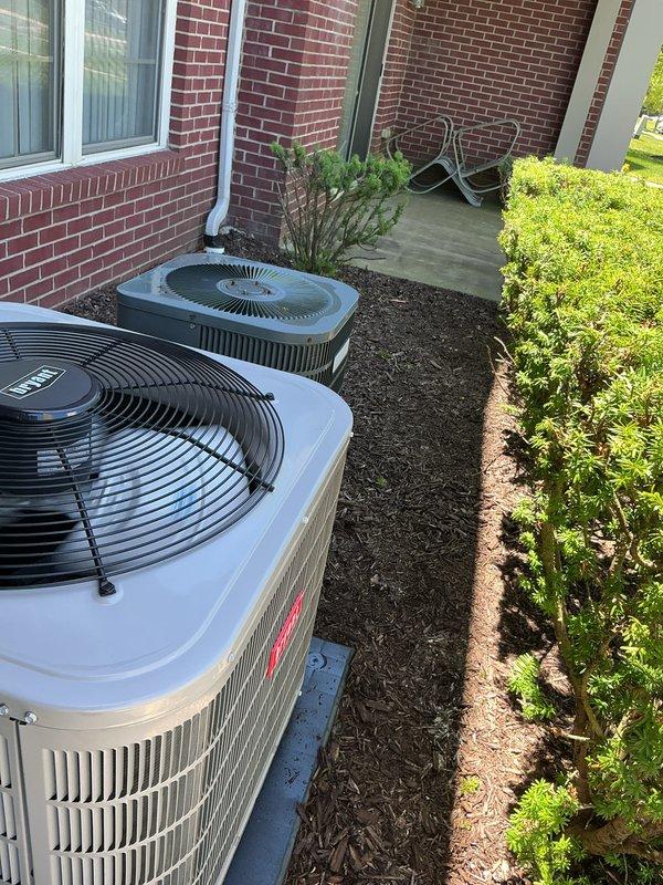 Completed annual air conditioning tune-up and preventative maintenance on two residential condenser units, both approximately 4 years old. Performed comprehensive system inspection including cleaning condenser coils, checking refrigerant levels, testing electrical connections, verifying proper airflow through fan assemblies, and ensuring optimal system operation. Both units operational and running within manufacturer specifications upon completion.