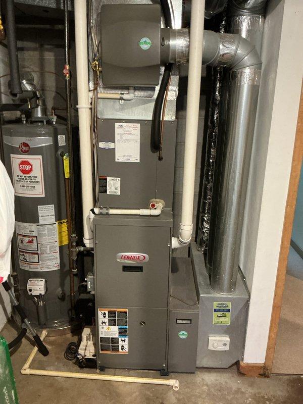 Responded to service call for inadequate cooling on Lennox air conditioning system. Upon arrival, performed system diagnostics on outdoor condenser unit and indoor air handler. Inspected electrical connections, refrigerant lines, and verified proper operation of both indoor and outdoor equipment. System found to be operating within normal parameters with no mechanical deficiencies identified.