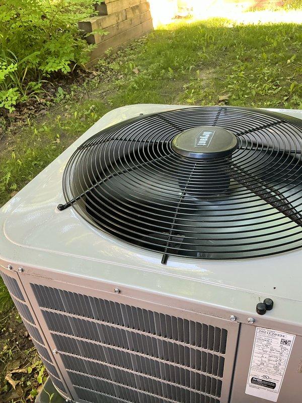 # HVAC Maintenance - Preventive Tune-Up Completed

Performed comprehensive preventive maintenance tune-up on a 4-year-old Bryant residential air conditioning system. Unit was found operating in cooling mode and all systems were inspected, tested, and serviced according to manufacturer specifications. Completed routine maintenance procedures including cleaning condenser coils, checking refrigerant levels, inspecting electrical connections, testing capacitors, and verifying proper airflow through the fan assembly. All components were found to be functioning within normal parameters and the system was left in proper working condition.