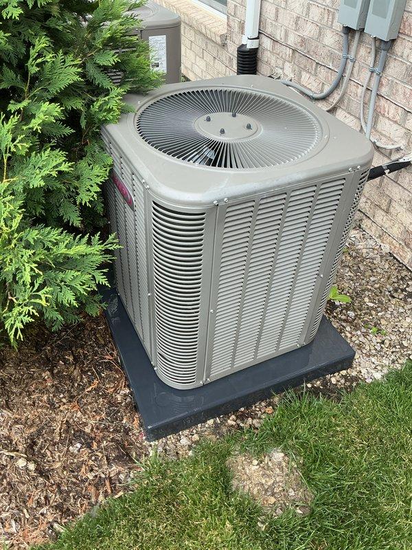 Completed comprehensive air conditioning tune-up on outdoor condenser unit. Performed standard maintenance procedures including inspection of all major components, electrical connections, refrigerant levels, and airflow systems. Unit found to be in good operating condition with all components functioning properly; no repairs required at this time.