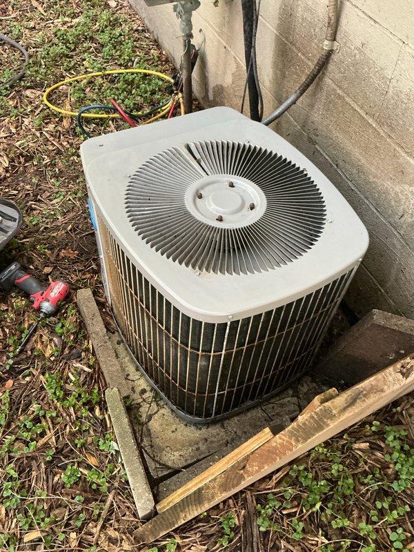 Completed scheduled air conditioning tune-up on Carrier condenser unit. Performed comprehensive system inspection, cleaned condenser coils and fan assembly, checked refrigerant levels and electrical connections, verified proper operation of all components. Unit operating within normal parameters upon completion of maintenance service.