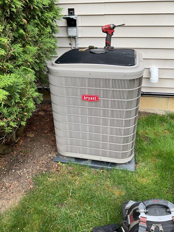Completed annual AC tune-up on 2020 Bryant air conditioning system. Performed comprehensive maintenance including system inspection, cleaning, and testing to ensure optimal performance during cooling season. Reset thermostat programming per customer request following heat advisory period.