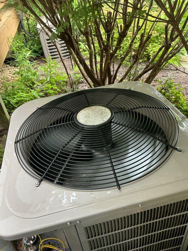 Completed comprehensive tune-up and maintenance service on two residential air conditioning condenser units. Performed full system cleaning, inspection, and operational testing on both units, which had previously undergone compressor replacement earlier in the season but required complete maintenance procedures. Verified proper fan operation, checked refrigerant levels, cleaned condenser coils, and confirmed all electrical connections were secure. Both units operating efficiently with no immediate concerns noted. Customer was informed about previously quoted anode rod work for water heater, which can be scheduled after the holiday period if desired.
