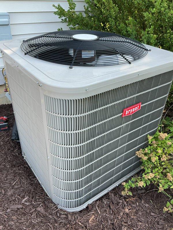 Completed annual AC tune-up on 2020 Bryant outdoor condenser unit. Performed comprehensive system inspection, verified proper airflow through return air grille, and documented equipment condition with unit showing excellent maintenance and clean operation. All components functioning within normal parameters.
