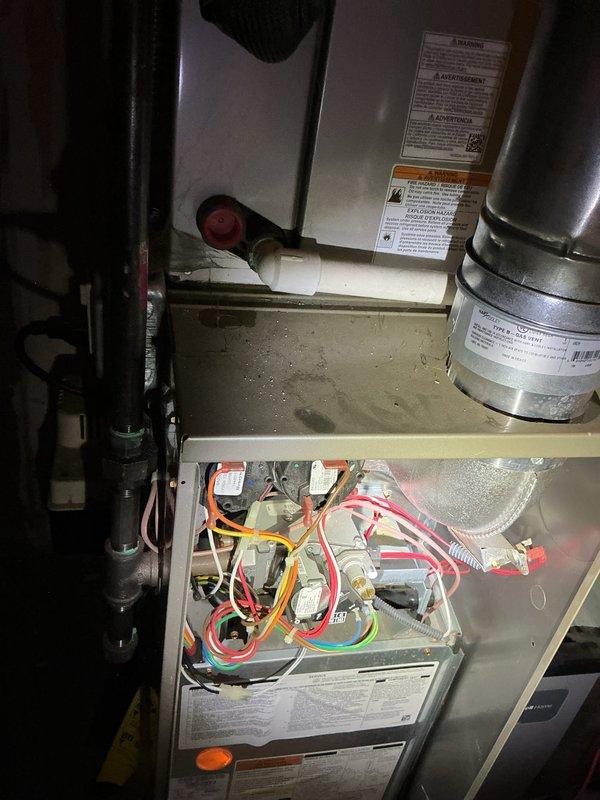 Completed comprehensive tune-up on gas furnace and air conditioning system. Performed diagnostic testing on outdoor condensing unit including electrical measurements and refrigerant pressure checks, inspected indoor air handler components including blower assembly and control board wiring connections, and verified proper system operation. All equipment found to be functioning within normal parameters with routine maintenance completed.