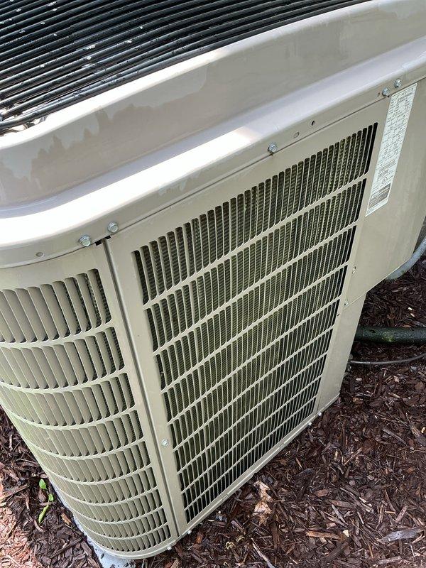 Completed comprehensive air conditioning tune-up on outdoor condensing unit. Performed standard preventive maintenance procedures including inspection of condenser coils, louvers, and housing components. Unit operational and membership renewal processed for continued service coverage.