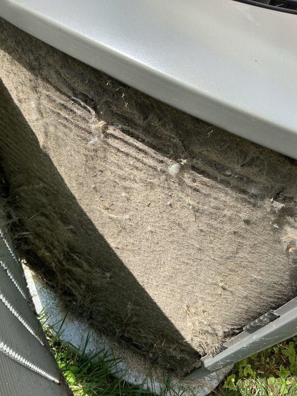 Responded to no-cooling call on 2022 installation displaying error code 31. Upon inspection, discovered severely contaminated condenser coils with heavy algae, mold, and organic debris buildup restricting airflow, along with a heavily clogged air filter saturated with dust and lint accumulation. Performed thorough coil cleaning to remove biological growth and debris from condenser fins, replaced dirty air filter, and cleared system obstructions. Cycled unit through complete operational test, confirmed error code cleared, verified proper cooling function restored, and system returned to normal operation under full warranty coverage.