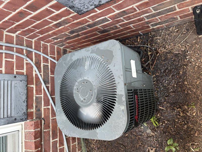Responded to no cooling complaint at residential property. Upon arrival, performed diagnostic inspection of outdoor condenser unit. Unit showed signs of weather exposure with moisture present on control panel and display. Conducted system evaluation and identified cooling system failure requiring repair to restore proper operation.