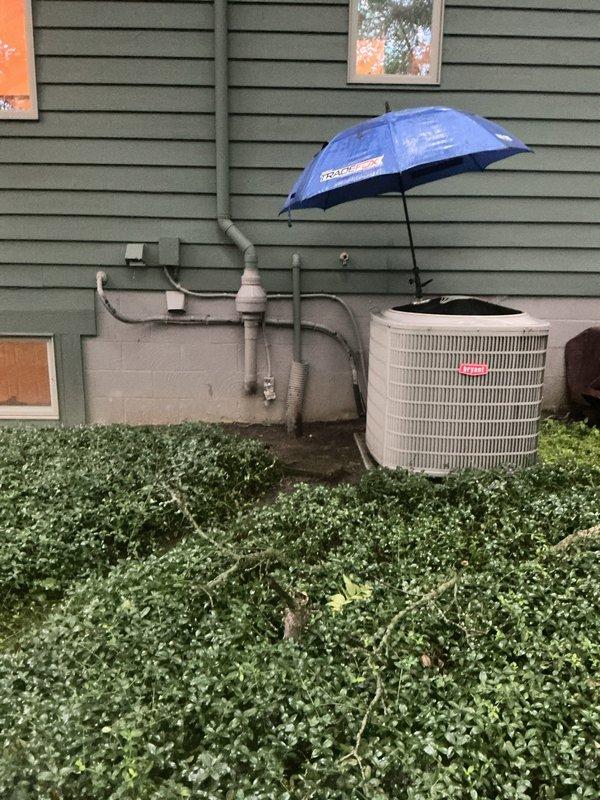 Responded to no cooling complaint for membership customer. Upon arrival, performed diagnostic evaluation of Bryant air conditioning system and furnace. Inspected outdoor condenser unit and indoor air handler components, checked refrigerant levels, electrical connections, and thermostat operation. System found to be operational during service visit. Reviewed proper system operation procedures with customer and provided guidance on unit monitoring.