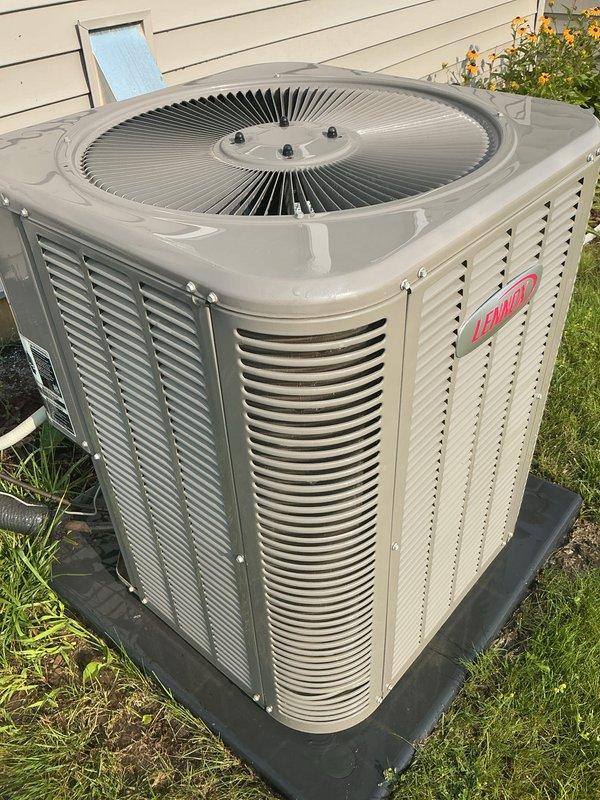 Completed comprehensive multi-system tune-up service on Lennox air conditioning unit and water heater. Performed standard preventative maintenance procedures including inspection of condenser components, verification of proper airflow through louvered panels, assessment of fan operation and guard condition, and confirmation of electrical connections at disconnect box. Both systems inspected, serviced, and verified operational with no deficiencies noted; equipment found in good working condition on concrete pad with adequate clearances maintained.