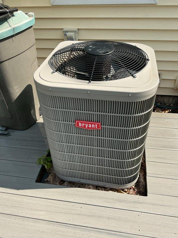 Completed comprehensive air conditioning tune-up on Bryant outdoor condenser unit. Performed standard preventative maintenance inspection, verified system operation, and documented equipment condition with photos. Processed membership renewal for continued service coverage.