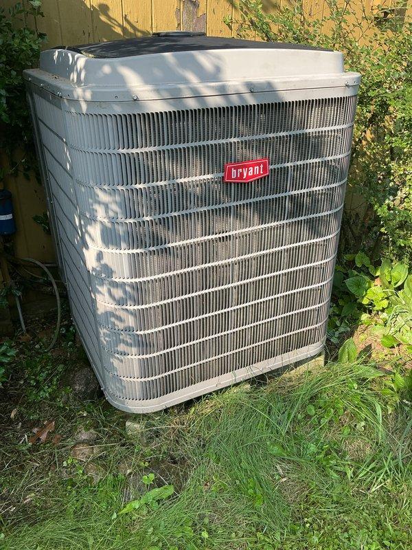 Completed heat pump tune-up on Bryant outdoor unit. Performed comprehensive system inspection including electrical connections, refrigerant pressures, and operational testing using manifold gauges. Unit operating within normal parameters following previous refrigerant charge adjustment. All components functioning properly with no immediate concerns noted at time of service.