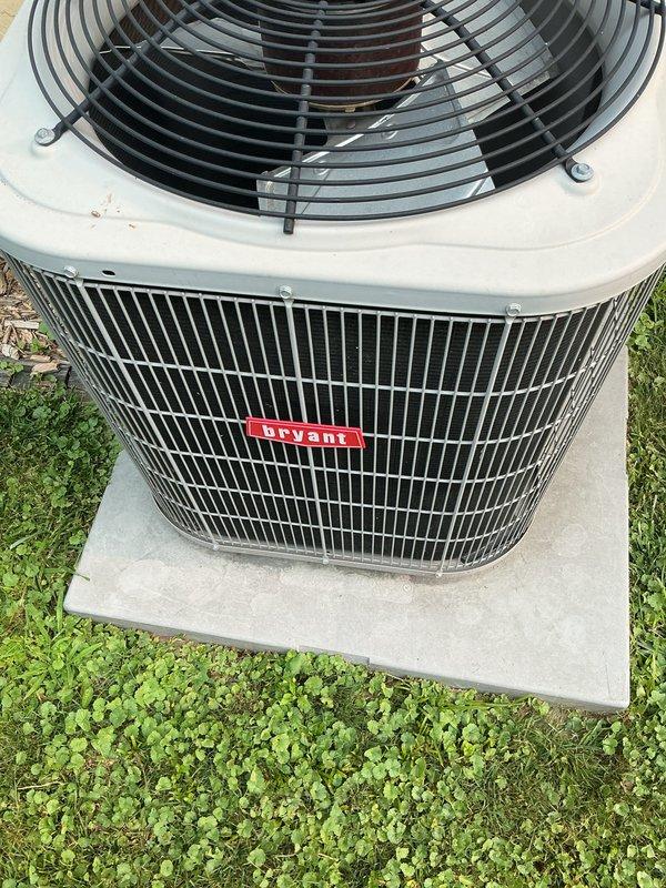 Completed annual air conditioning tune-up and preventative maintenance on Bryant outdoor condenser unit. Performed comprehensive system inspection, verified proper operation of all components including fan motor and compressor, cleaned condenser coils, checked refrigerant levels, and confirmed unit is operating within manufacturer specifications.