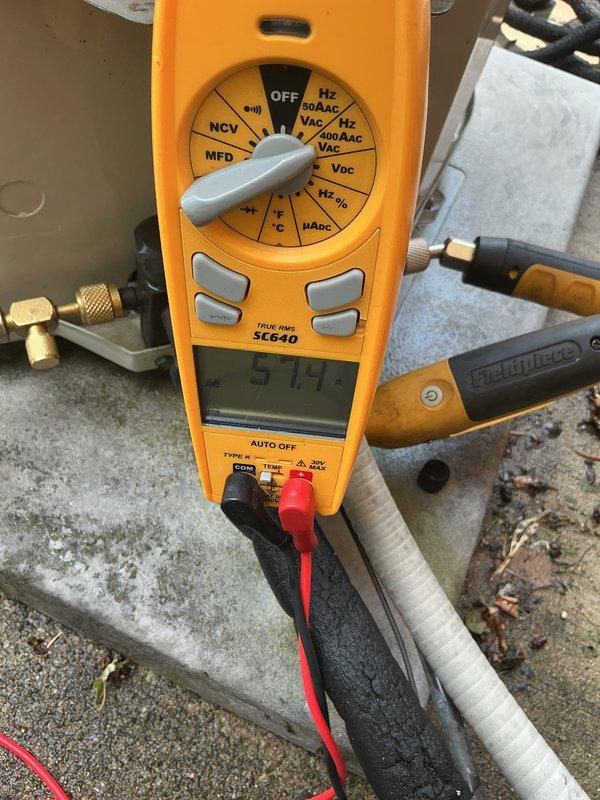 Completed scheduled air conditioning tune-up and preventative maintenance on 2002 residential cooling unit. Performed electrical diagnostics using digital multimeter to verify proper voltage and amperage readings, inspected refrigerant lines and connections, and conducted standard system performance evaluation to ensure optimal operation for the cooling season.