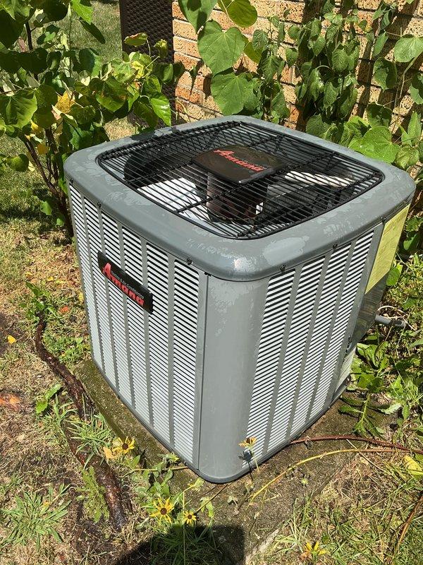 Performed comprehensive air conditioning maintenance service on residential Amana condenser unit. Completed thorough cleaning of exterior coils, fan assembly, and housing components. Established new preventative maintenance membership for ongoing system care and optimal equipment performance.