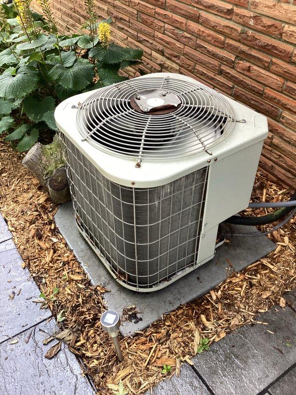Completed comprehensive multi-system maintenance service including air conditioning, gas furnace, and water heater tune-ups following air quality reset. Performed standard seasonal inspection and preventive maintenance on outdoor condenser unit, verified proper operation of all HVAC systems, and documented equipment condition with photos showing unit positioned on concrete pad with adequate clearance and landscaping.