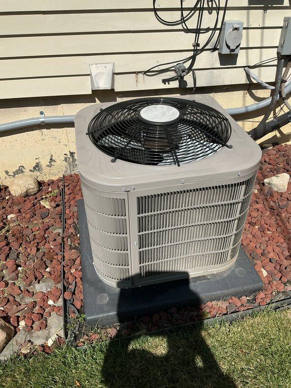 Completed comprehensive AC tune-up and system reset following air quality concerns. Performed full inspection of outdoor condensing unit, verified proper operation of compressor and fan motor, checked refrigerant levels, and cleaned condenser coils. Reset system controls and confirmed unit cycling properly with adequate airflow through heat exchange fins and no obstructions around exterior equipment.