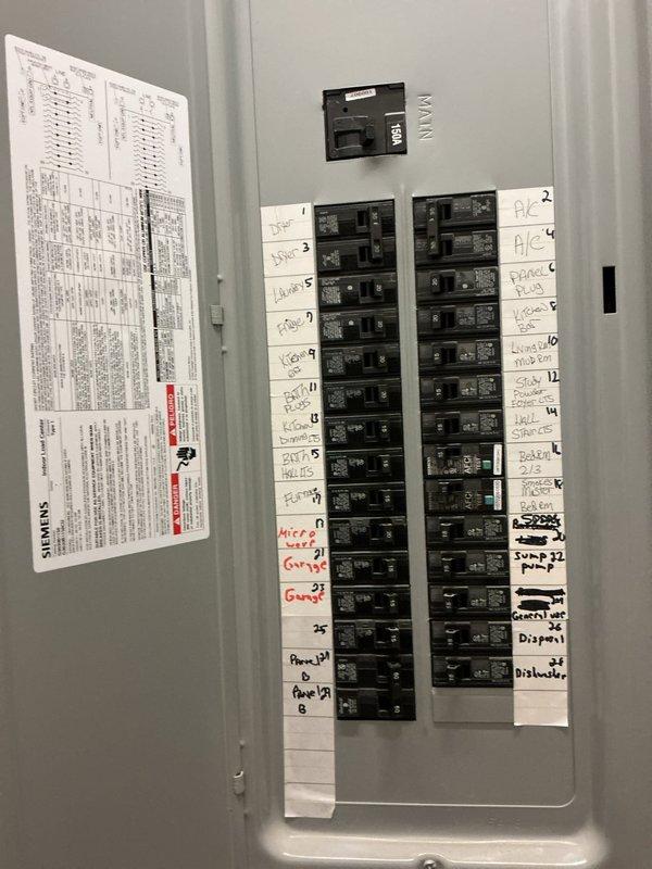 Responded to no cooling complaint with suspected refrigerant leak in system. Upon arrival, reviewed previous service history indicating prior leak seal treatment performed two years ago for pinhole leak that could not be located at that time. Inspected electrical panel and circuit breakers serving AC units to verify proper power supply and circuit identification. System evaluation confirmed low refrigerant condition consistent with ongoing slow leak in the system.
