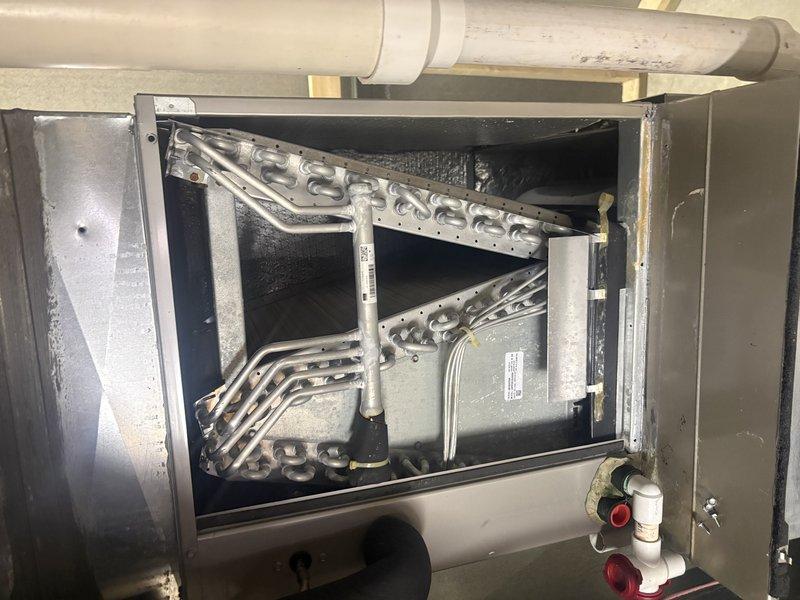 Completed comprehensive tune-up and preventive maintenance on multi-zone HVAC system including air conditioning and gas furnace units. Performed full system inspection with access panel removal, verified heat exchanger integrity, checked electrical connections and control components, inspected blower motor assembly, examined refrigerant line connections, and assessed condensate drain lines for proper operation.