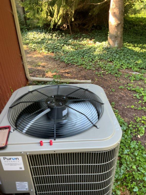 Completed annual air conditioning tune-up on outdoor condensing unit. Performed comprehensive system inspection, checked refrigerant pressures and temperatures, verified electrical connections, and tested fan motor operation. Unit operating within normal parameters with no issues identified.