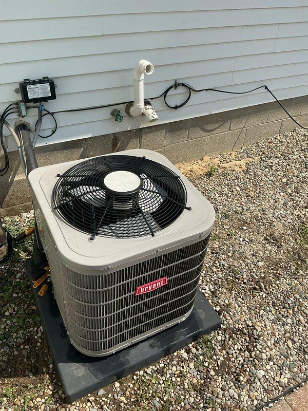Responded to service call for Bryant air conditioning unit not cooling properly despite recent tune-up in May. Performed diagnostic testing with digital multimeter on outdoor condenser unit, measuring electrical values at 56.7 (likely voltage or capacitance reading). Identified issue requiring repair under parts warranty coverage. Coordinated access with designated contact and confirmed authorization for necessary repairs with system owner prior to completing work.