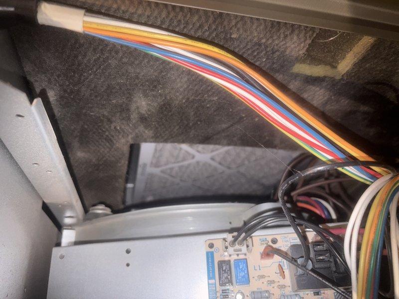 Completed comprehensive AC tuneup and preventive maintenance service on air conditioning system. Performed thorough inspection of electrical components, control board, and wiring connections within the unit's mechanical compartment, verifying all connections were secure and properly terminated. Inspected and confirmed proper operation of control board and associated electrical circuits. Evaluated air filter condition and airflow, noting amazonbasics pleated filter installed in return air assembly with adequate filtration capacity for the system.
