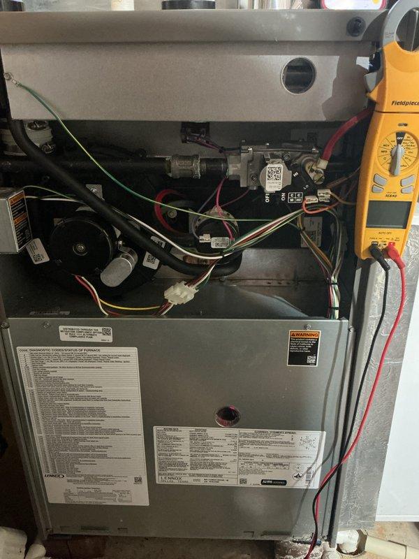 Completed comprehensive gas furnace and air conditioning tune-up on multi-system HVAC unit. Performed diagnostic testing of electrical components using digital multimeter, inspected blower motor assembly, verified proper gas valve operation, and examined all wire connections and control boards for optimal system performance.