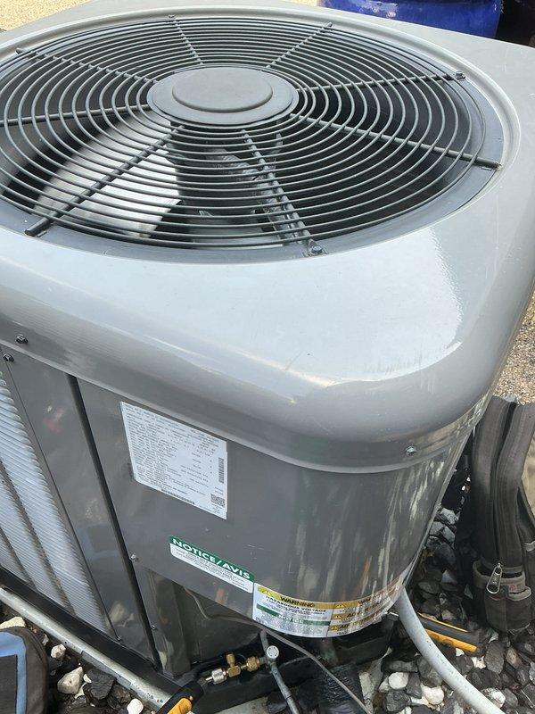 Completed comprehensive air conditioning tune-up on outdoor condensing unit. Performed standard preventative maintenance inspection, verified proper operation of all components including fan motor and compressor, and collected payment for service renewal agreement.