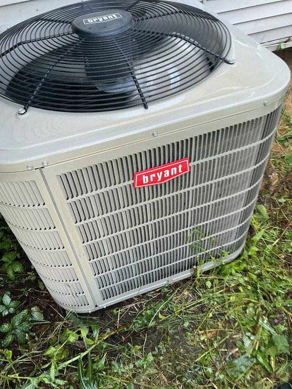 Completed scheduled air conditioning tune-up on Bryant condensing unit. Performed comprehensive preventive maintenance inspection including cleaning condenser coils, checking refrigerant levels, testing electrical connections, and verifying proper system operation. Unit returned to optimal cooling performance with all components functioning within manufacturer specifications.