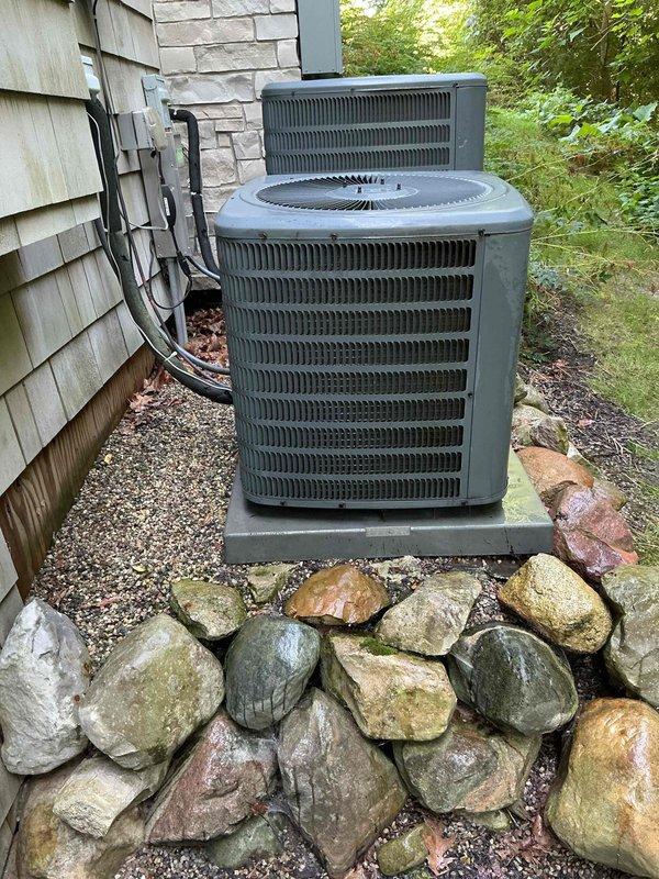 Completed comprehensive preventive maintenance tune-ups on two residential air conditioning condenser units. Performed standard multi-system inspection protocol including visual assessment of both outdoor units, verification of proper mounting and clearances, inspection of refrigerant line sets and electrical conduit connections, and evaluation of overall equipment condition. Both condensers showed normal operational wear consistent with outdoor exposure, with no immediate service concerns identified. Membership account was reinstated to ensure continued service coverage.