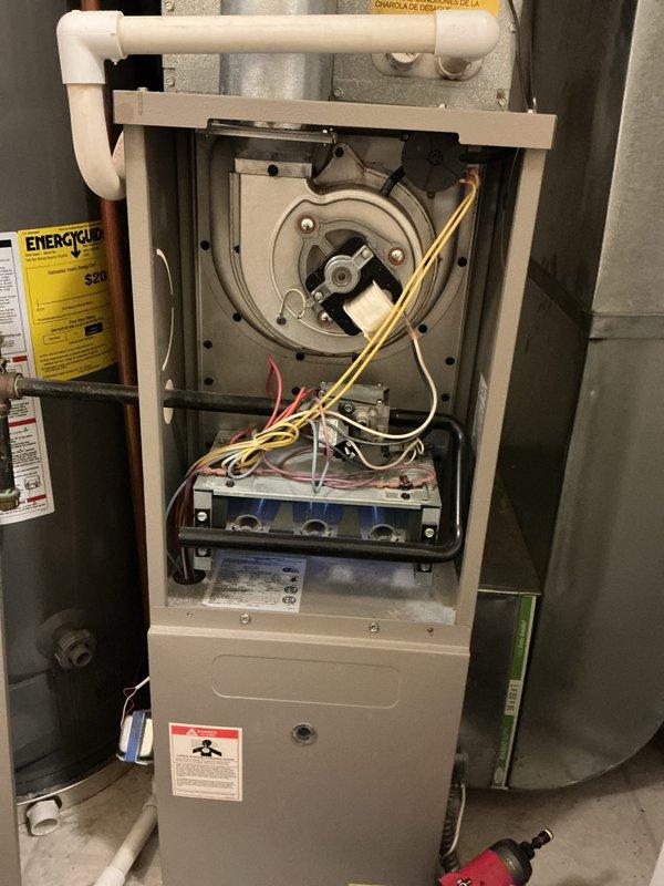Completed gas furnace tune-up and comprehensive safety inspection for new customer. Performed standard maintenance procedures including inspection of blower motor assembly, control board connections, and all electrical wiring. Verified proper operation of all furnace components, checked combustion safety systems, and confirmed condensate drainage system functionality.