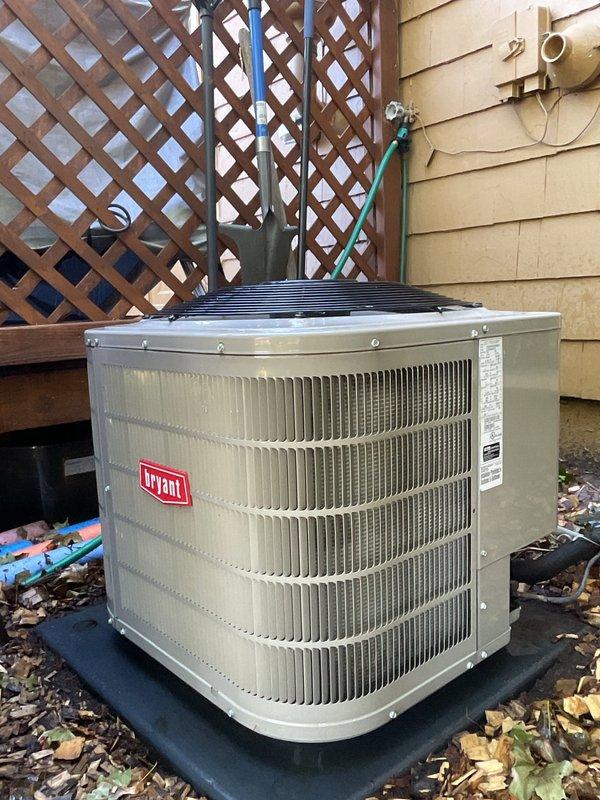 Completed scheduled air conditioning tune-up on Bryant condensing unit. Performed comprehensive system inspection, verified refrigerant levels, cleaned condenser coils, checked electrical connections, and tested operational performance. Unit operating within manufacturer specifications with no issues identified.