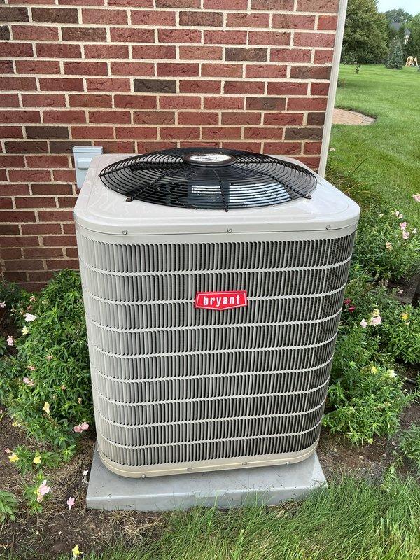 Completed scheduled air conditioning tune-up on Bryant residential condenser unit. Performed comprehensive system inspection, verified proper operation of all components, cleaned condenser coils and surrounding area, and confirmed unit is operating within manufacturer specifications for the cooling season.