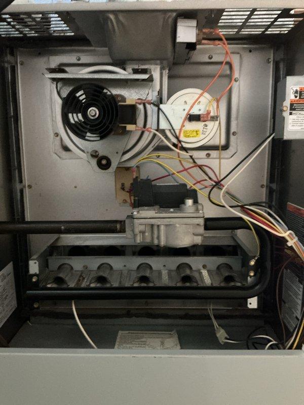 Completed scheduled maintenance on gas furnace and air conditioning system. Performed comprehensive inspection of all components including blower assembly, heat exchanger, gas valve, control board, and electrical connections. Assessed overall system condition and operational status to determine equipment viability for property sale, with all findings documented through photographic evidence.