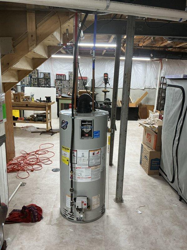 Responded to water leak call in basement and performed inspection of water heater and surrounding area. Completed routine maintenance service on both furnace and Lennox air conditioning condenser unit as requested. All systems inspected, tested, and found to be operating within normal parameters following service completion.