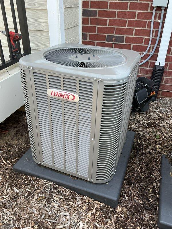 Responded to water leak call in basement and performed inspection of water heater and surrounding area. Completed routine maintenance service on both furnace and Lennox air conditioning condenser unit as requested. All systems inspected, tested, and found to be operating within normal parameters following service completion.