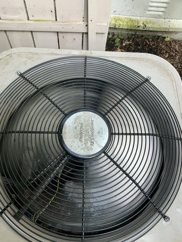 Completed scheduled air conditioning tune-up and preventative maintenance on outdoor condenser unit. Performed comprehensive system inspection, verified proper operation of condenser fan and motor, checked refrigerant levels, and cleaned unit components. Unit tested and confirmed operating within normal parameters for cooling mode.