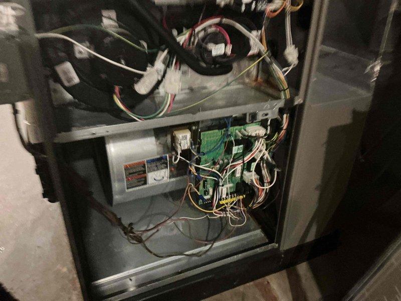 Completed gas furnace tune-up and comprehensive safety inspection per maintenance protocol. All electrical connections, wiring harnesses, and control board components were visually inspected and found to be in proper working condition with no signs of overheating or deterioration. System operational testing confirmed proper function of all safety controls and ignition components.