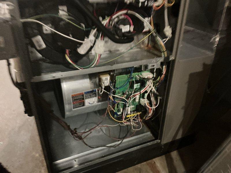 Completed gas furnace tune-up and comprehensive safety inspection per maintenance protocol. All electrical connections, wiring harnesses, and control board components were visually inspected and found to be in proper working condition with no signs of overheating or deterioration. System operational testing confirmed proper function of all safety controls and ignition components.