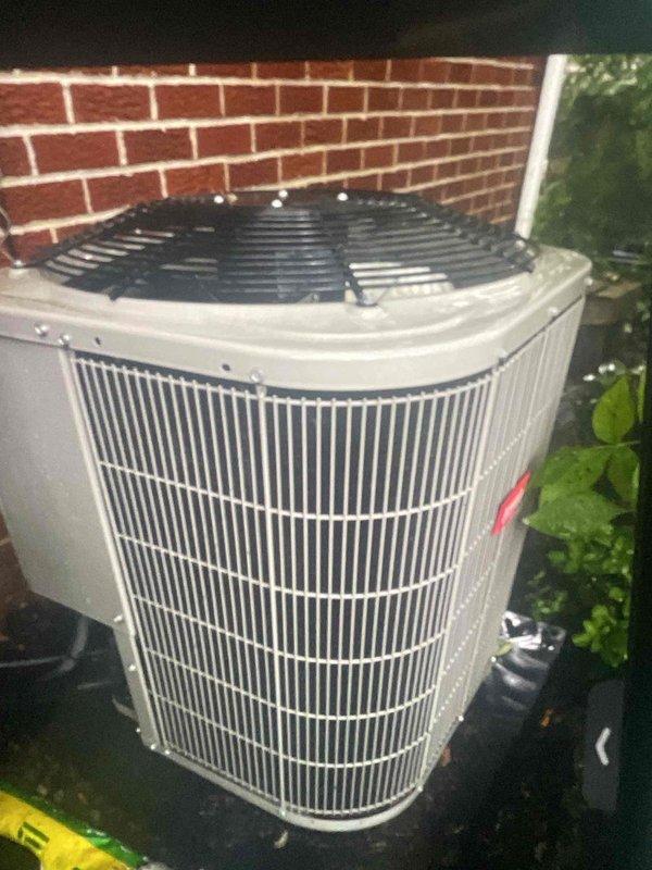 Completed scheduled air conditioning tune-up on outdoor condenser unit. Performed comprehensive system inspection, verified proper operation of all components, and confirmed optimal airflow through coil fins and fan assembly. Unit operating within normal parameters with no issues identified.