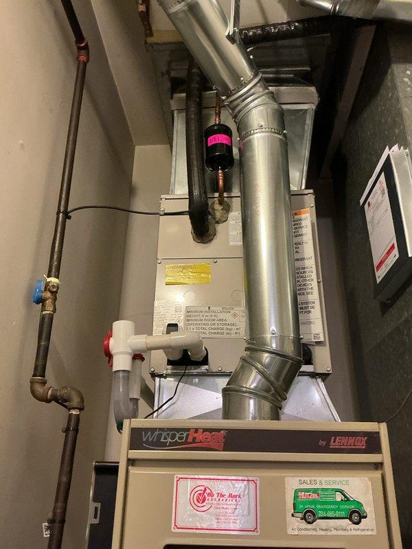 Completed complimentary gas furnace tune-up and maintenance inspection following recent HVAC system installation. Performed comprehensive system evaluation of WhisperHeat by Lennox furnace unit, verified proper operation of all components, inspected ductwork connections and venting system integrity, and confirmed equipment is functioning within manufacturer specifications.