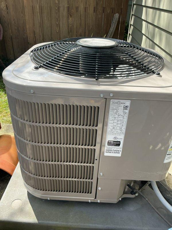 Completed scheduled air conditioning tune-up and preventative maintenance on residential cooling system. Inspected outdoor condenser unit, verified proper operation of compressor and fan motor, and checked basement dehumidifier unit for optimal performance. All equipment operating within normal parameters with no deficiencies noted.