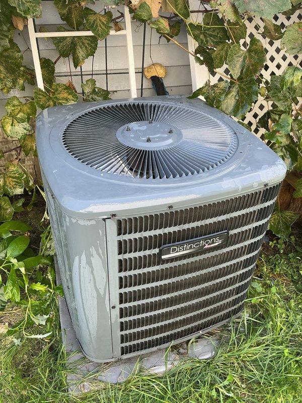 Completed comprehensive heating and cooling tune-up maintenance on residential HVAC system. Performed full inspection and servicing of outdoor Distinctions brand condenser unit and indoor furnace components, including motor assembly, gas valve, pressure switches, and electrical connections. Investigated second floor bedroom vents per customer concern regarding potential moisture issue affecting airflow; assessed vent operation and airflow distribution throughout upper level to identify any restrictions or environmental factors impacting system performance.