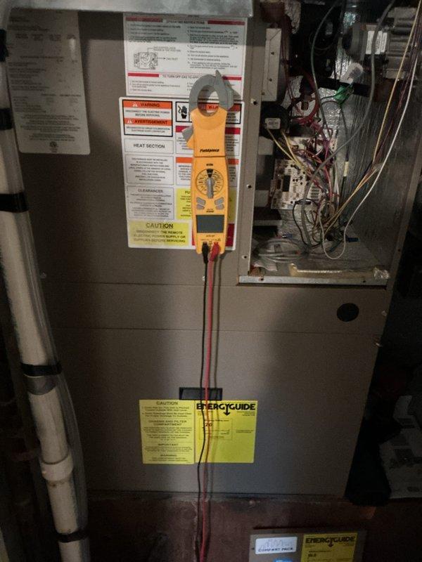 Completed comprehensive tune-up and preventative maintenance on residential gas furnace and air conditioning system. Performed electrical diagnostics using digital multimeter to verify proper voltage and amperage at control board and blower motor assembly, inspected all wiring connections and safety controls, checked condensate drain system and PVC venting for proper operation, and evaluated overall system performance to ensure safe and efficient operation for the upcoming heating season.
