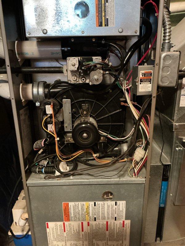 Completed gas furnace tune-up and addressed non-functional electronic air cleaner originally installed in 2004. Performed standard maintenance inspection of furnace components including blower motor, heat exchanger, gas valve assembly, and electrical connections. Diagnosed failed Electro Breeze EAC unit and ordered replacement unit from supplier for installation at subsequent appointment.
