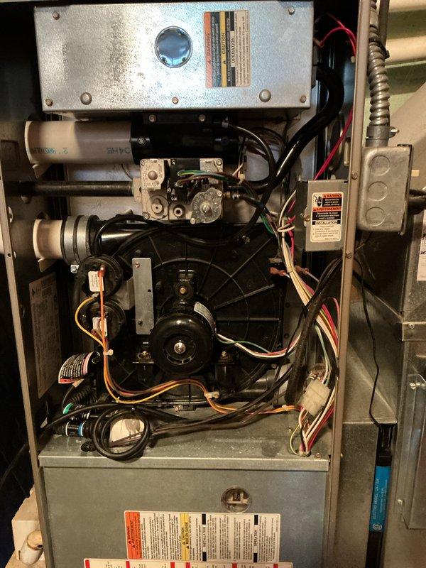 Completed gas furnace tune-up and addressed non-functional electronic air cleaner originally installed in 2004. Performed standard maintenance inspection of furnace components including blower motor, heat exchanger, gas valve assembly, and electrical connections. Diagnosed failed Electro Breeze EAC unit and ordered replacement unit from supplier for installation at subsequent appointment.