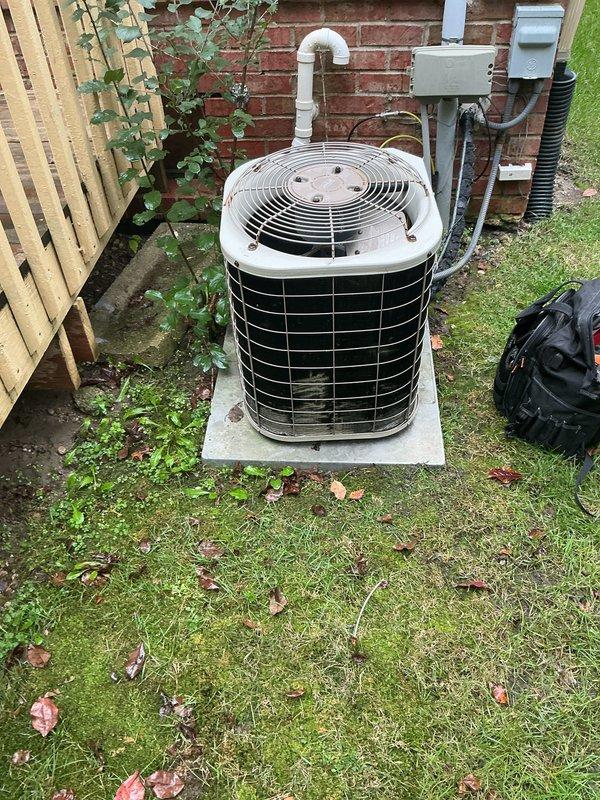 Completed comprehensive air conditioning tune-up and preventive maintenance on residential outdoor condenser unit. Performed standard seasonal maintenance protocol including inspection of all major components, electrical connections, refrigerant levels, and operational testing to ensure optimal cooling system performance for continued reliability.